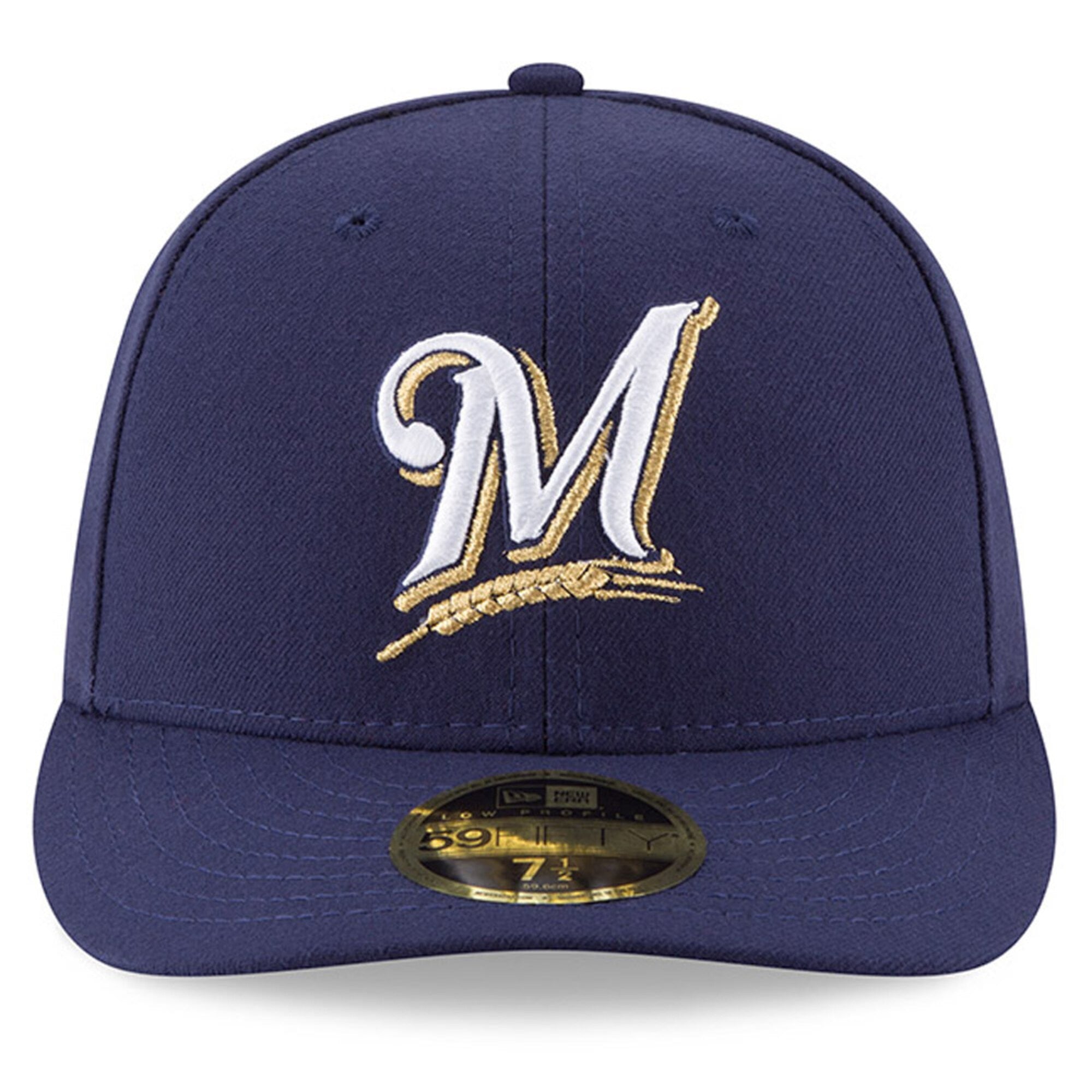[70360650] Mens New Era MLB Milwaukee Brewers 2017 Low Profile Authentic 5950