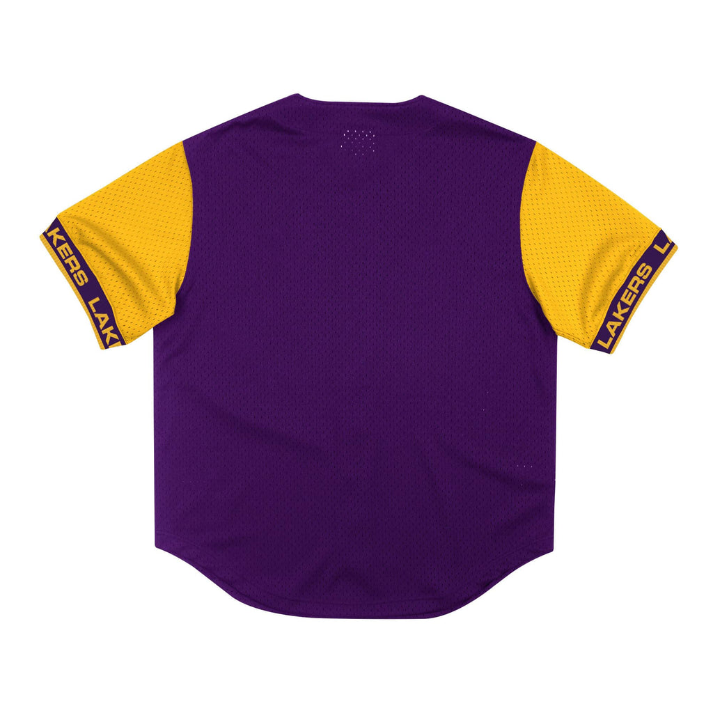 Mens Mitchell & Ness NBA Pure Shooter Mesh Button Front Los Angeles Lakers