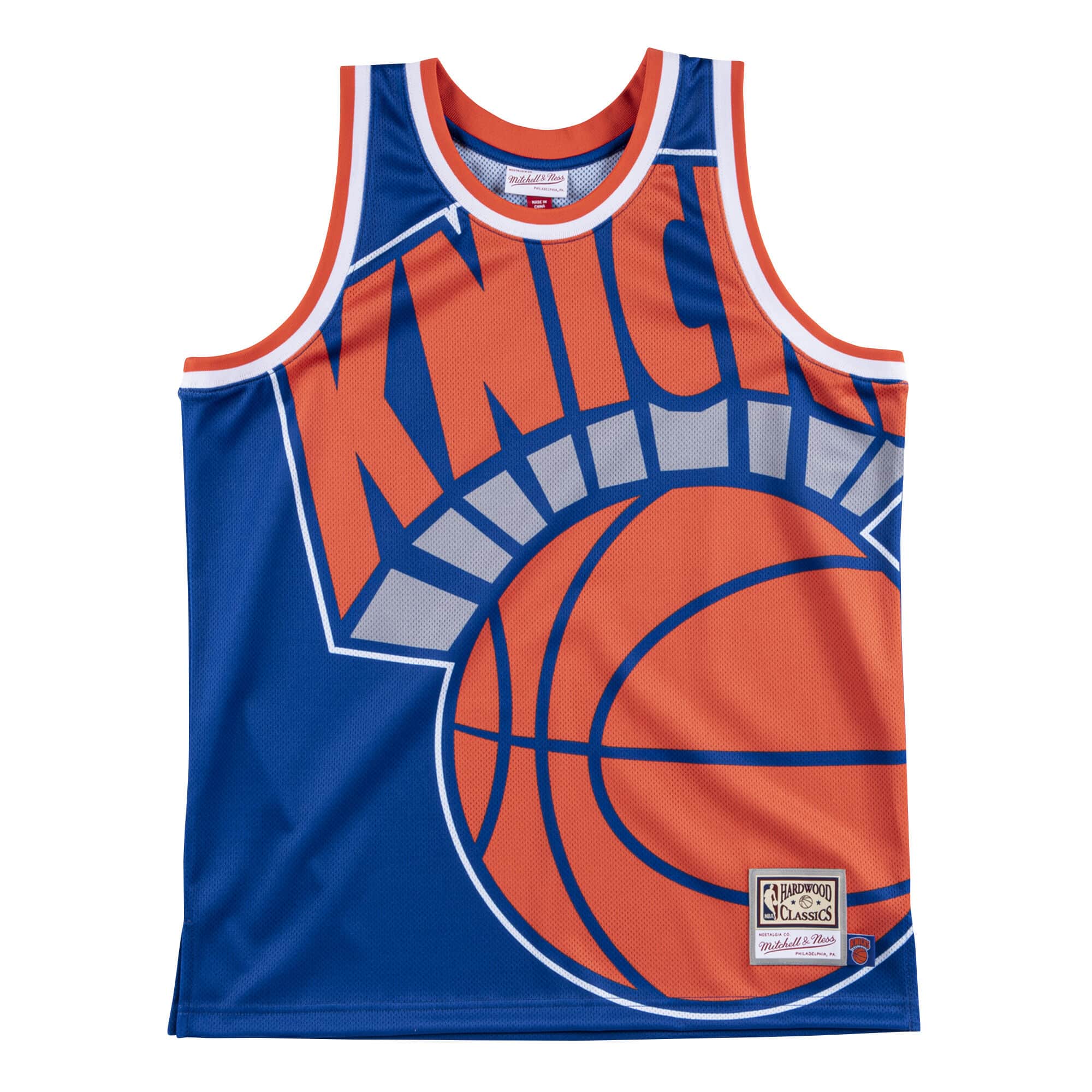 Mens Mitchell & Ness NBA Big Face Fashion Jersey New York Knicks