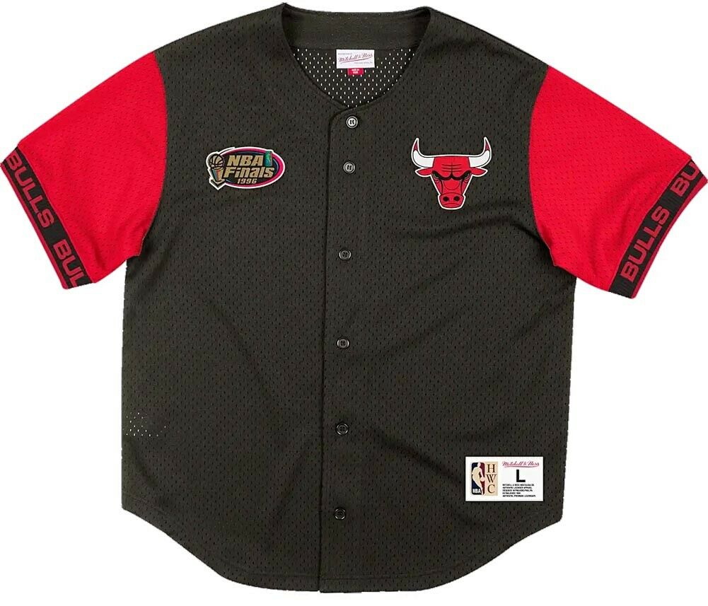 Mens Mitchell & Ness NBA Pure Shooter Mesh Button Front Chicago Bulls