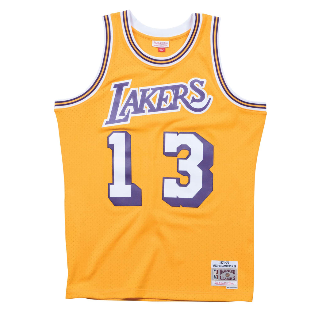 [SMJYAC18092-LALLTGD71WCM] Mens Mitchell & Ness NBA Swingman Jersey Lakers 71-72 Wilt Chamberlain