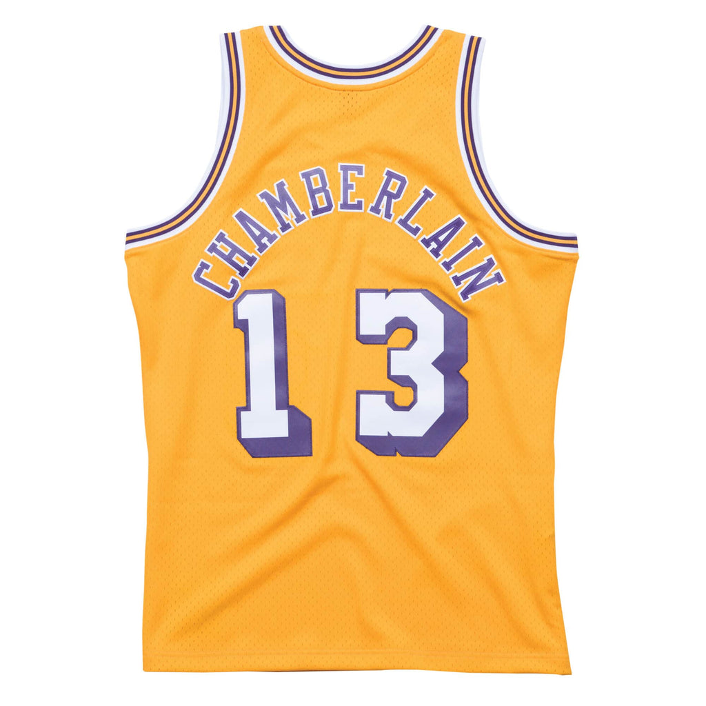 [SMJYAC18092-LALLTGD71WCM] Mens Mitchell & Ness NBA Swingman Jersey Lakers 71-72 Wilt Chamberlain
