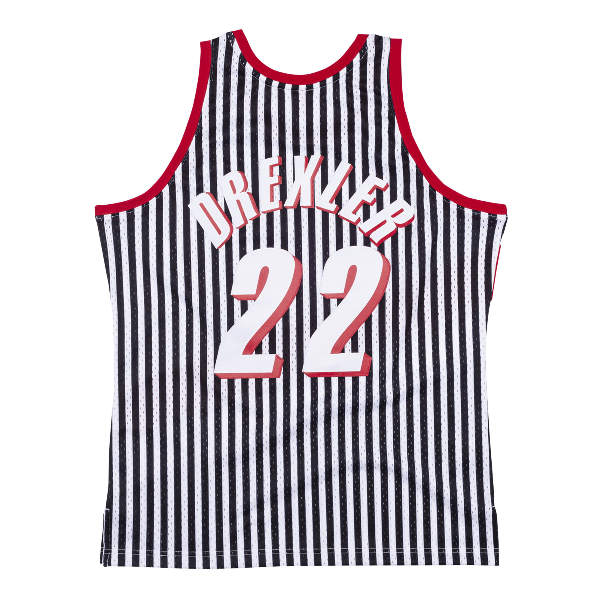 Mens Mitchell & Ness NBA Striped Swingman Jersey 91 Trail Blazers Drexler