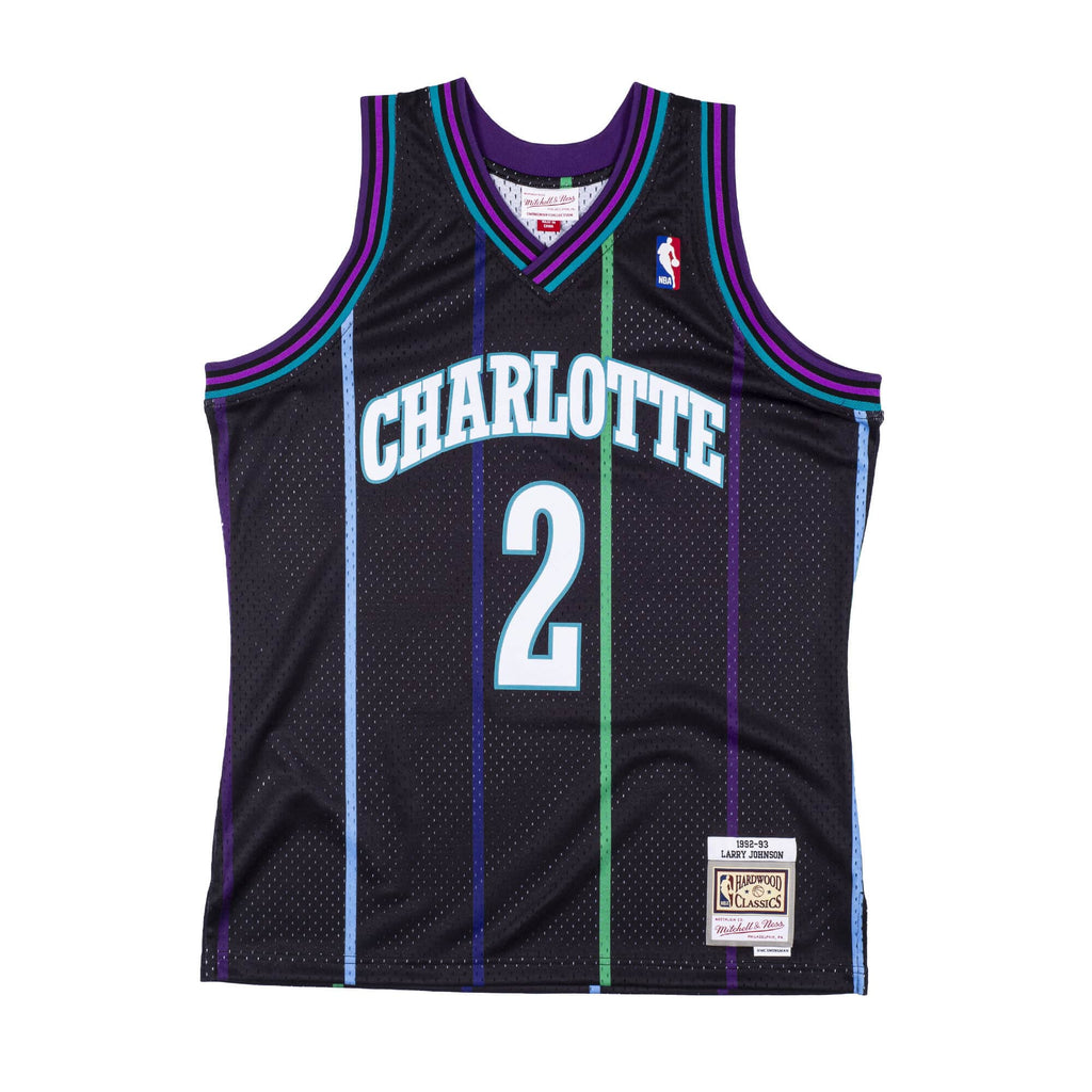 Mens Mitchell & Ness NBA Reload Swingman Jersey Hornets 1992 Larry Johnson