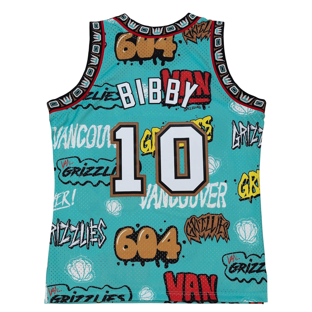 MITCHELL & NESS NBA SLAP STICKER SWINGMAN JERSEY GRIZZLIES 1998 MIKE BIBBY