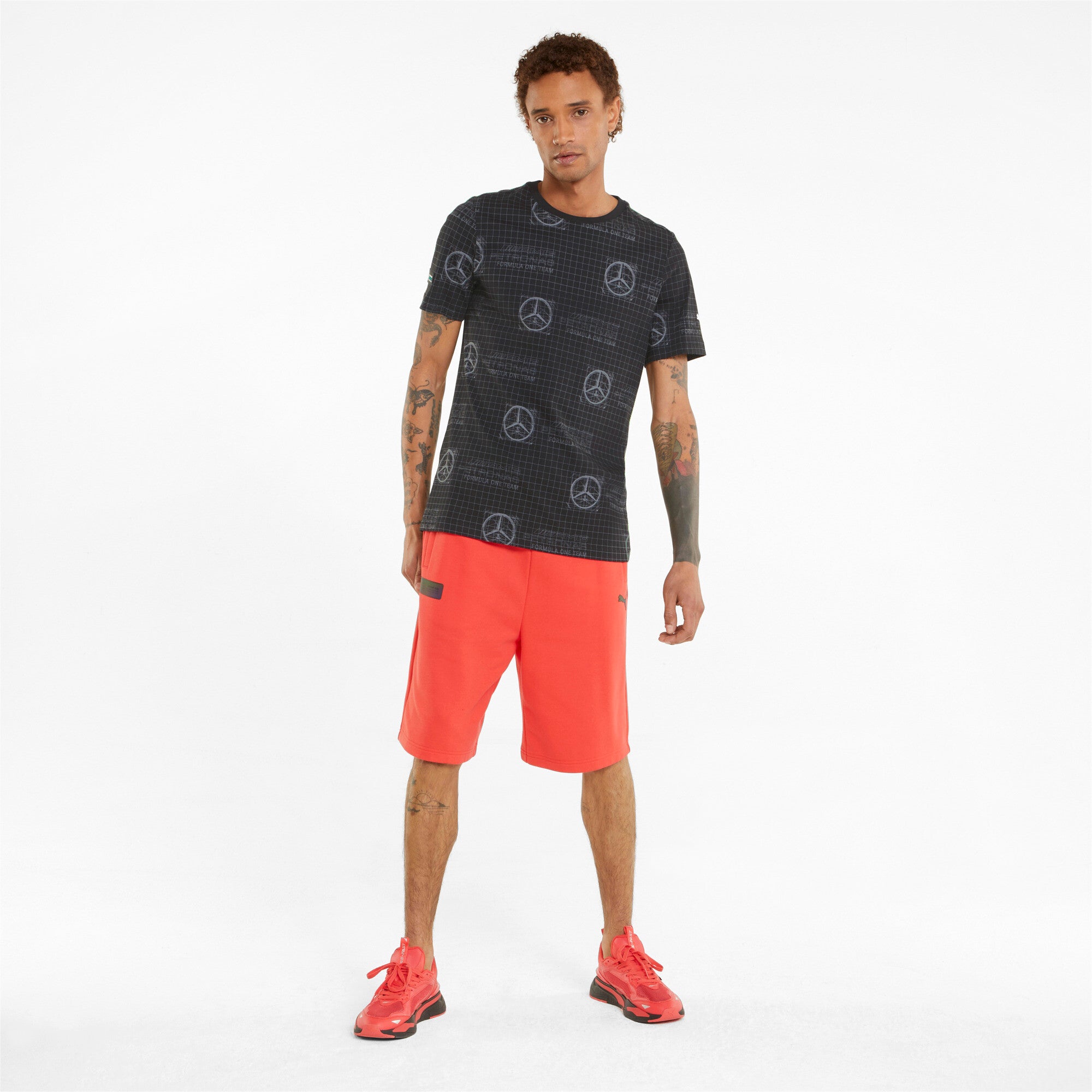 [533692-01] Mens Puma MAPF1 MERCEDES AOP LOGO TEE